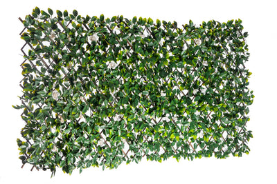 Artificial Willow Expandable Trellis 36"x 72" White Rose Leaves 