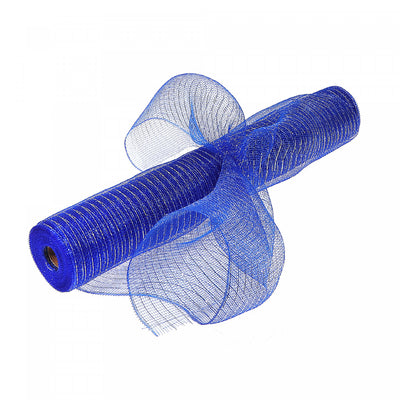Mesh Ribbon Blue with Silver Stripes 21"x10" - Set of 2 Crafts|Ruban en maille bleu avec rayures argentées 21 po x 10 po ensemble de 2