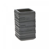 Gobelet pour salle de bain gris ardoise en céramique - ensemble de 2 accessoires pour salle de bain