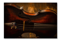  Detail Of Old Violin In Vinstage Style On Wood Background 28 po x 42 po : Cadre d'art mural et panneau de tissu