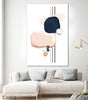 "Abstract Study Blush And Navy Blue" Giant Art 72x48 Wall Art