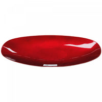 Plateau de service ovale avec poignée rouge