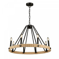 Lustre Perris noir à 8 ampoules