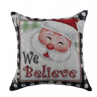 Coussin orné du père Noël et l’inscription « We Believe » - ensemble de 2 coussins