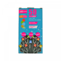 Jeu de 50 lumières à DEL de 5 mm pour l’intérieur et l’extérieur avec ampoules multicolores - ensemble de 2 jeux de lumières de Noël