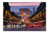  Paris, Champs-elysees At Night 28 po x 42 po : Cadre d'art mural et panneau de tissu