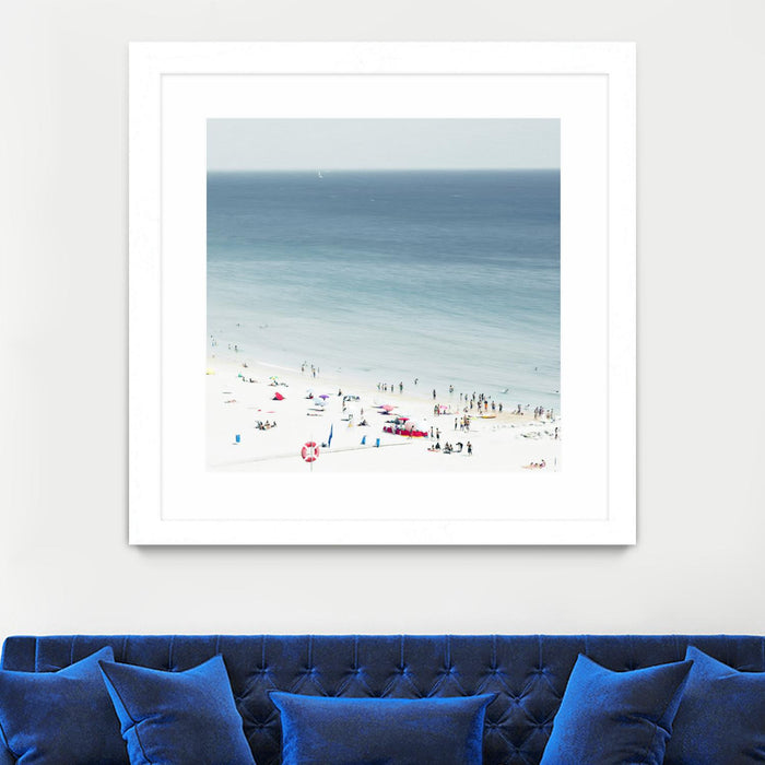 Œuvre d’art murale encadrée blanche et mate « Sesimbra Ii » 30 x 30