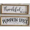 Décoration murale de style plaque encadrée « Thankful » et « Pumpkin Spice » - ensemble de 2 décorations murales