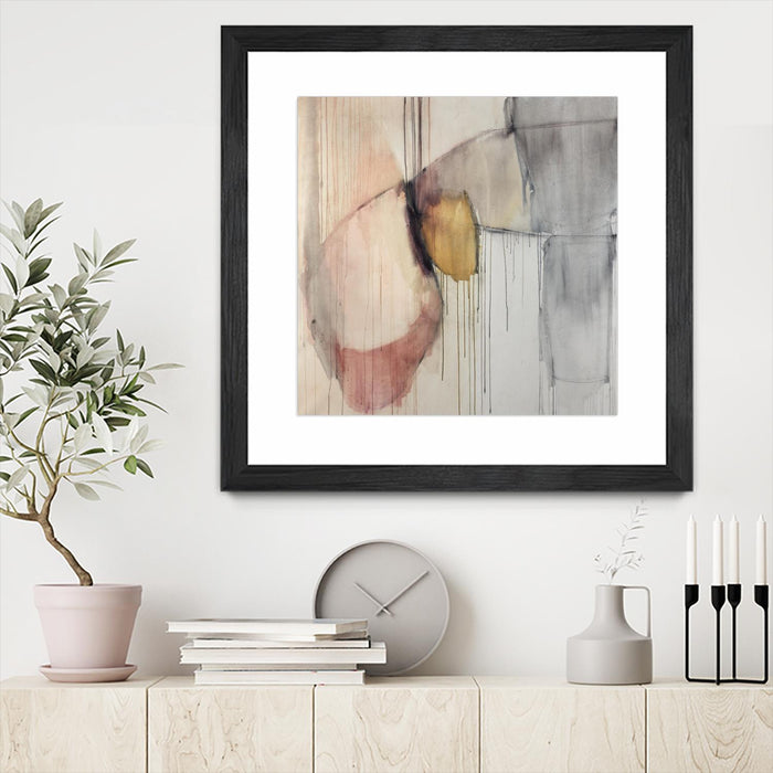 Œuvre d’art murale encadrée noire et mate « Trapped Silence » 36 x 36