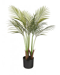  Palmier areca artificiel de 35 po pour l’intérieur et l’extérieur en pot noir 