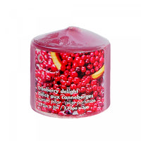 Chandelle pilier parfumée de 2,75 po x 3 po à arôme de délice aux canneberges - ensemble de 4 chandelles
