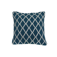 Coussin côtelé bleu sarcelle à motif de diamants - ensemble de 2