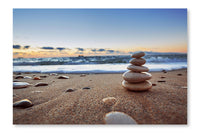  Stones Balance 16 po x 24 po : Cadre d'art mural et panneau de tissu