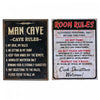 Œuvre d’art murale en fer « Room Rules » et « Man Cave » - ensemble de 2 décorations murales