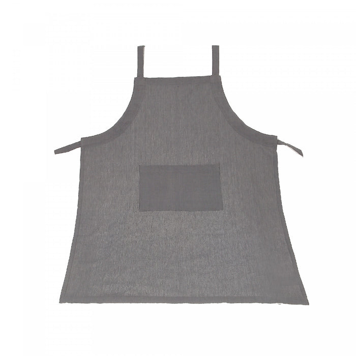 Tablier en polyester-coton gris avec poche