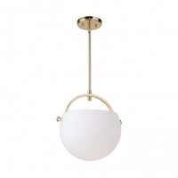 Luminaire suspendu Single en verre opalin et nickel poli