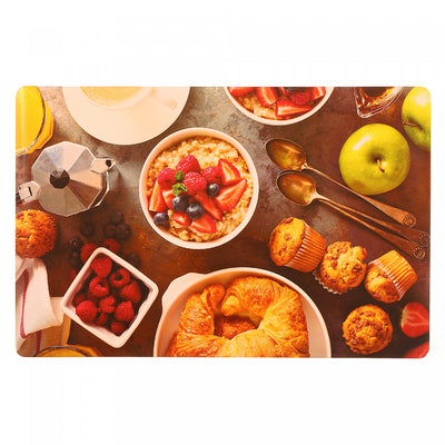Plastic Placemat Gourmet Breakfast - Set of 12|Napperon en plastique avec une image d’un déjeuner gourmet - ensemble de 12