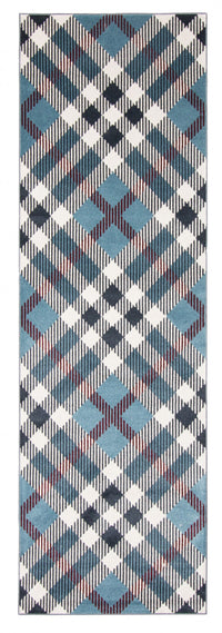Carpette Kors bleue lavable à la machine - 2 pi 6 po x 8 pi 0 po