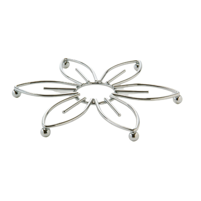 Sous-verre carré plat en métal à motif floral