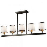 Luminaire suspendu Coco noir et doré à 5 ampoules