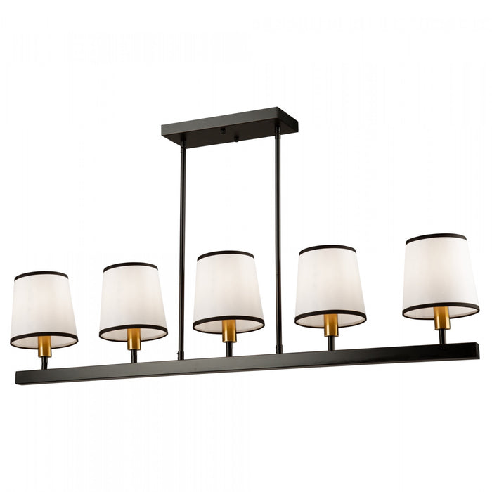 Luminaire suspendu Coco noir et doré à 5 ampoules