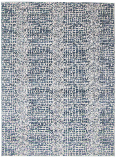 Kecia Blue/cream Rug 3'11" X 5'11" Area Rug