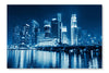  Singapore 28 po x 42 po : Cadre d'art mural et panneau de tissu
