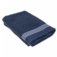 Serviette de bain brodée luxueuse 27 x 50 bleue - ensemble de 2 serviettes