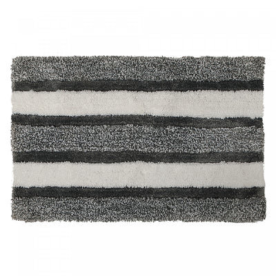 Microfibre Striped Bathmat Grey 20 x 32|Tapis de salle de bain rayé en microfibre grise 20 x 32