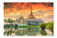  Wat Thai In Temple Thailand 24 po x 36 po : Cadre d'art mural et panneau de tissu