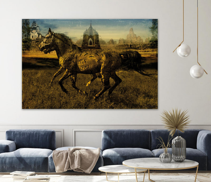 Œuvre d’art murale Giant Art « 2 Horses » 72 x 48
