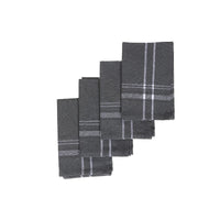 Ensemble de 4 serviettes de table gris anthracite à bordure française