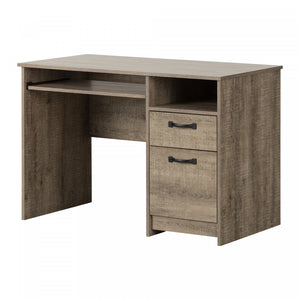 Bureau Tassio avec plateau pour clavier - chêne vieilli 