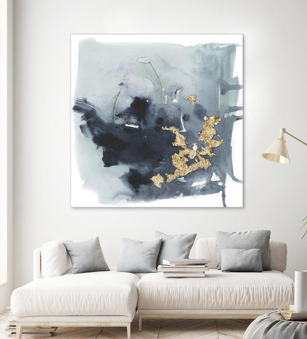 Œuvre d’art murale Giant Art « Cerulean & Gold I » 72 x 72