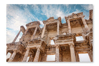 Ancient Celsus Library in Ephesus Selchuk 16 po x 24 po : Oeuvre d’art murale en panneau de tissu sans cadre