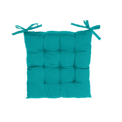 Polyester Tufted Chair pad 18 x 18 Teal - Set of 2|Coussin de chaise capitonné 18 x 18 en polyester bleu sarcelle - ensemble de 2