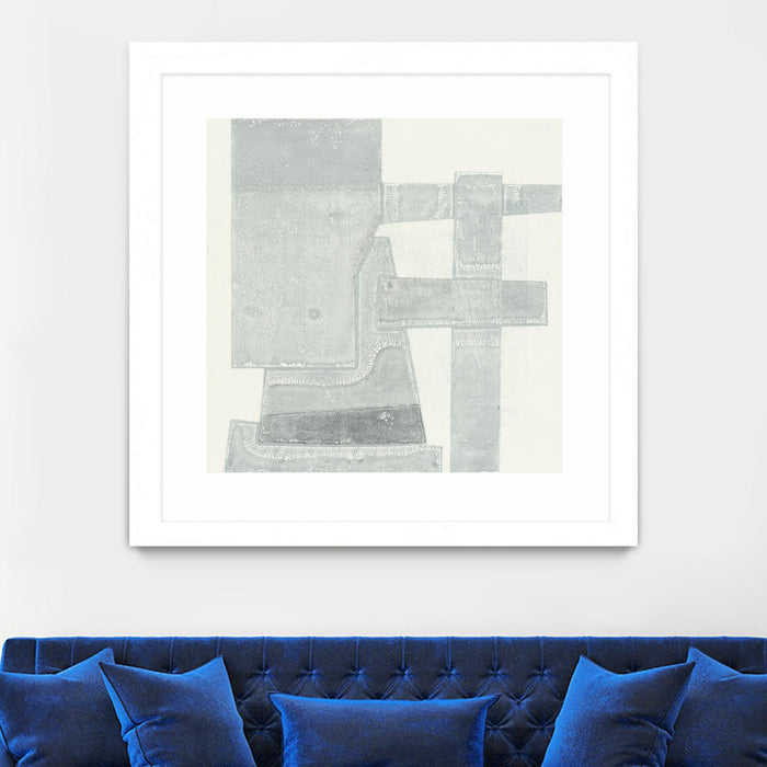 Œuvre d’art murale encadrée blanche et mate « Orien » 30 x 30