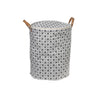 Panier à linge rond en tissu à motifs à carreaux avec couvercle à fermeture à glissière