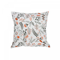 Coussin 18 po x 18 po en coton orné de fleurs de kaki - ensemble de 2 coussins