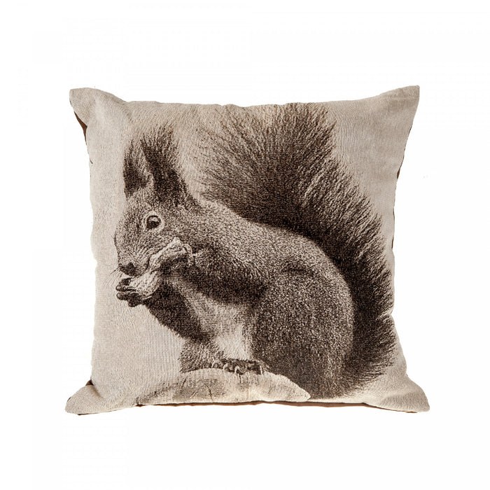 Coussin tissé orné d’un écureuil rustique - ensemble de 2