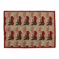 Napperon en polyester à motif de camions rouges et arbres - ensemble de 12