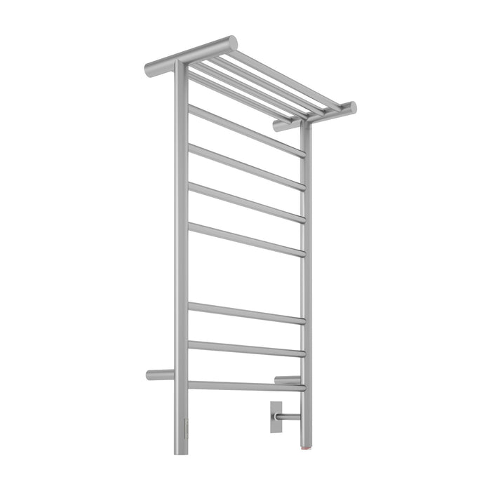 Porte-serviette chauffant électrique Liazzo d’Ancona à 8 barres avec minuterie intégrée - acier inoxydable