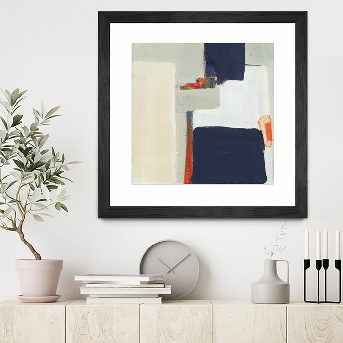 Œuvre d’art murale encadrée noire et mate « Bay Bridge V1 » 36 x 36