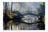 Autumn Old Bridge 16 po x 24 po : Oeuvre d’art murale en panneau de tissu sans cadre