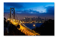 Bay Bridge and San Francisco 16 po x 24 po : Oeuvre d’art murale en panneau de tissu sans cadre