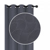 Panneau embossé gris de 96 po à motif de coquillages - ensemble de 2 rideaux et stores