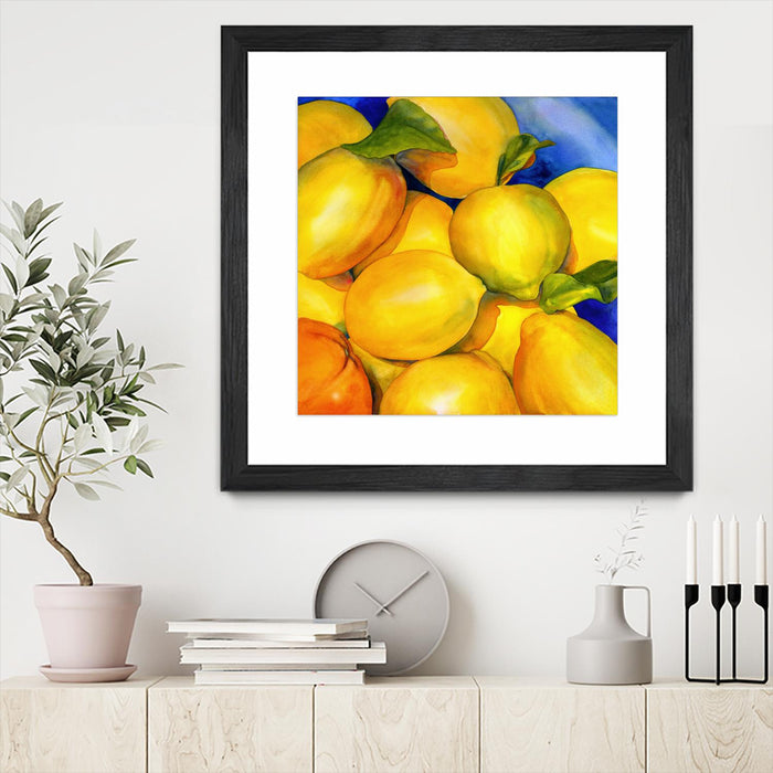 Œuvre d’art murale encadrée noire et mate « Zest For Life » 36 x 36