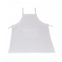 Tablier en polyester-coton blanc avec poche