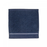 Débarbouillette brodée luxueuse 12 x 12 bleue - ensemble de 6 serviettes