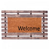 Tapis de plancher « Welcome » représentant une clôture en caoutchouc avec fibre de coco
